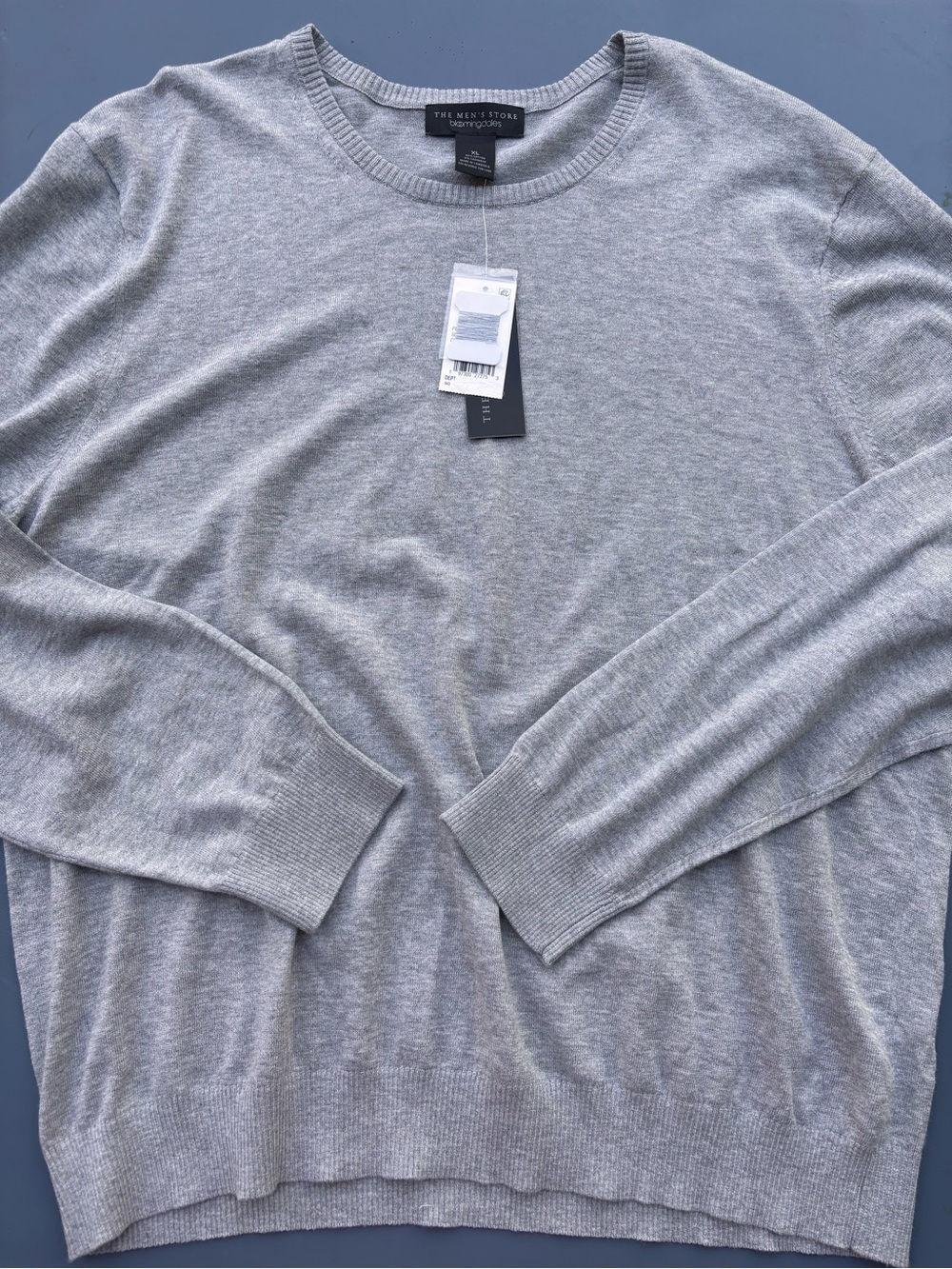 The Men's Store Bloomingdale's Cotton/Cashmere Crewneck Grey Sweater Size XL NWT